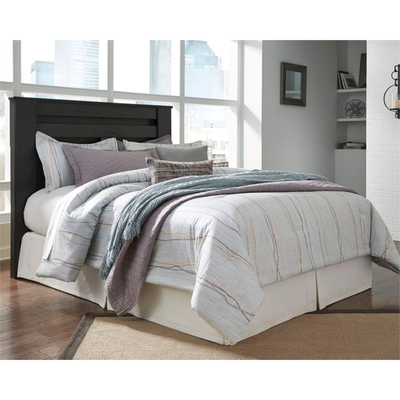 Bowery Hill Contemporary King Panel Wood Headboard in Gray