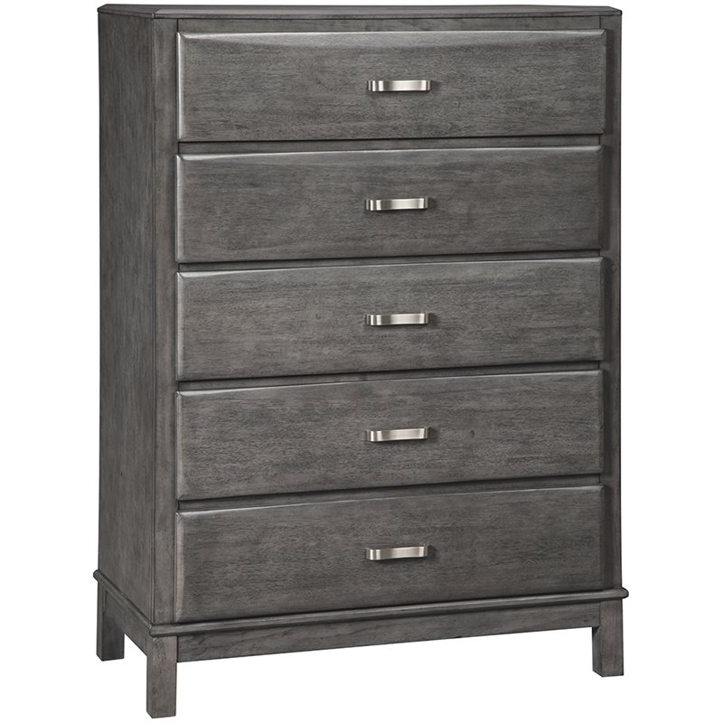 Bowery Hill 5 Drawer Chest in Gray