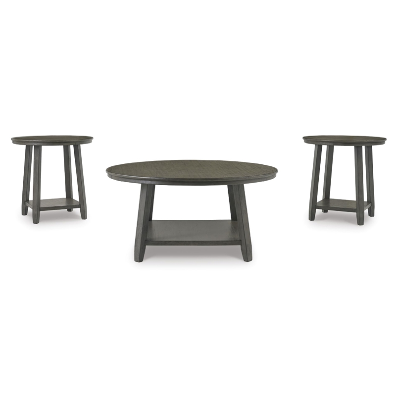 Bowery Hill 3 Piece Coffee Table Set in Gray