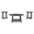 Bowery Hill 3 Piece Coffee Table Set in Gray