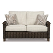 Bowery Hill Patio Loveseat in Medium Brown