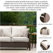 Bowery Hill Patio Loveseat in Medium Brown