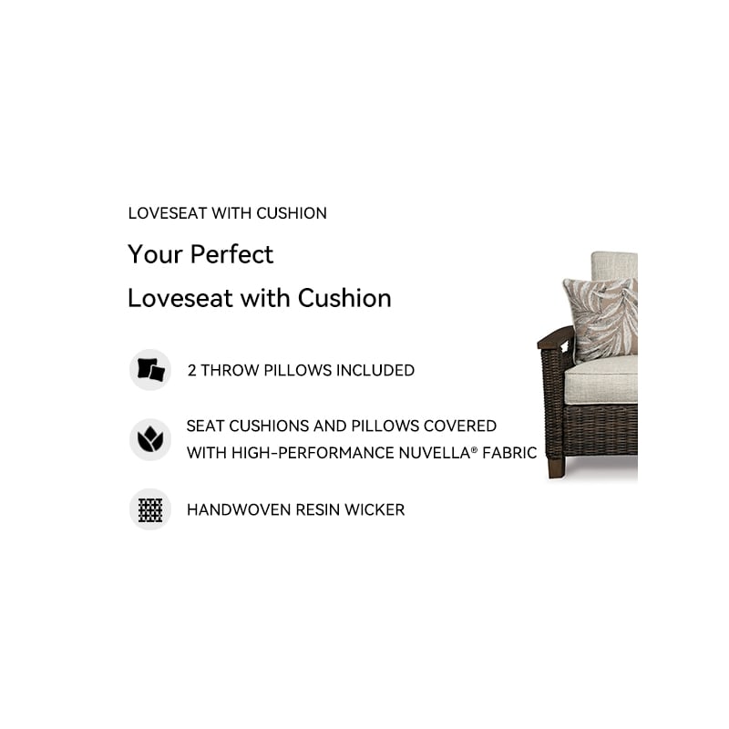 Bowery Hill Patio Loveseat in Medium Brown