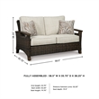 Bowery Hill Patio Loveseat in Medium Brown