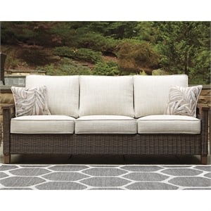 Bowery Hill Patio Sofa in Medium Brown
