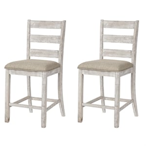 Bowery Hill 25&quot Counter Stool in White and Gray