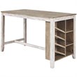 Bowery Hill Counter Height Wine Rack Dining Table in White