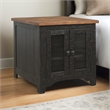 Bowery Hill Wood Vintage Black End Table Rectangular Storage 24