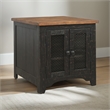 Bowery Hill Wood Vintage Black End Table Rectangular Storage 24