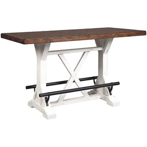 Bowery Hill Wood Counter Height Dining Table in White and Brown