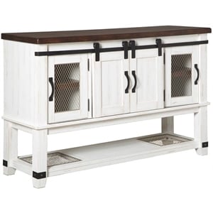 Bowery Hill 4 Door Server in White and Brown