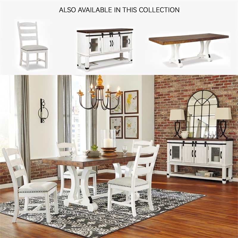 Bowery Hill 4 Door Server in White and Brown