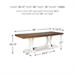 Bowery Hill Rectangular Dining Table in White and Brown