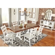 Bowery Hill Rectangular Dining Table in White and Brown