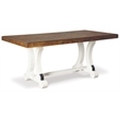 Bowery Hill Rectangular Dining Table in White and Brown