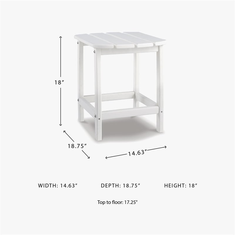 Bowery Hill Patio End Table in White