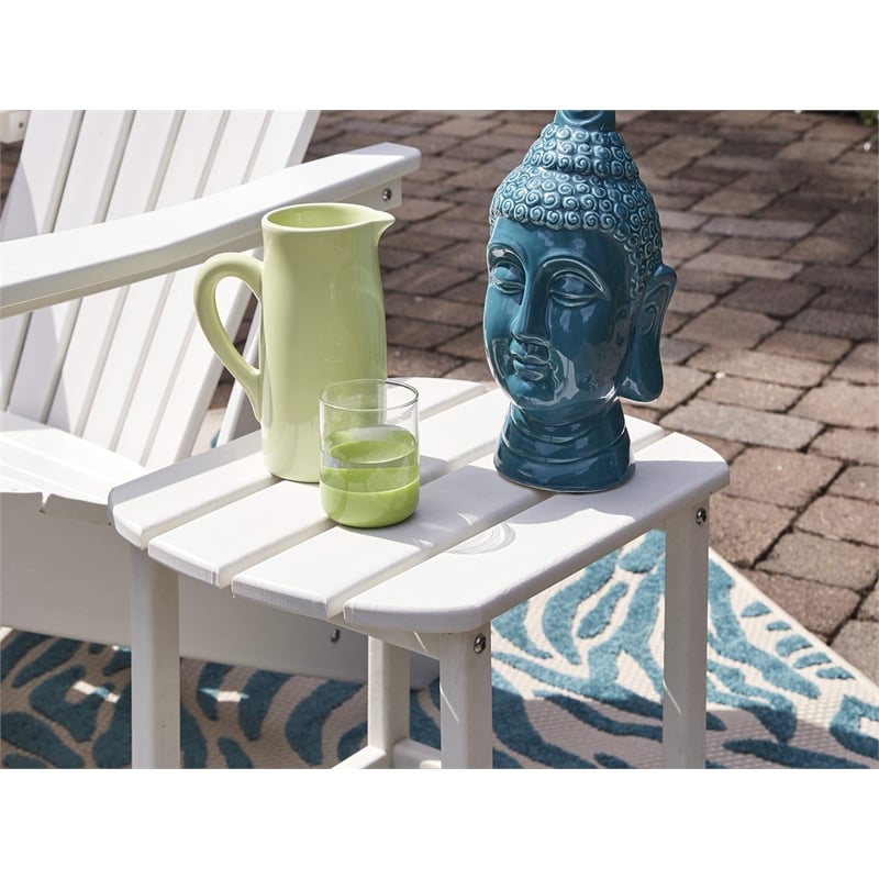 Bowery Hill Patio End Table in White