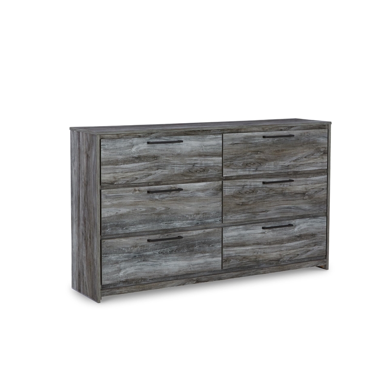 Bowery Hill 6 Drawers Engineered Wood Double dresser in Smokey Gray