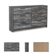 Bowery Hill 6 Drawers Engineered Wood Double dresser in Smokey Gray