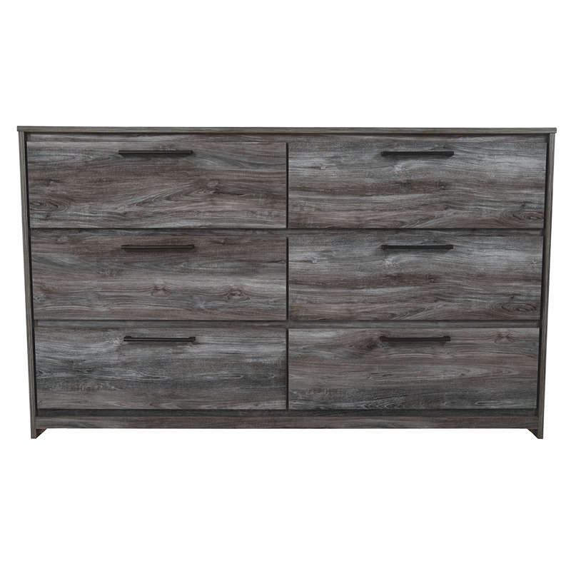 Bowery Hill 6 Drawers Engineered Wood Double dresser in Smokey Gray