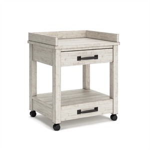 Bowery Hill 2 Drawer Mobile Printer Stand in Whitewash