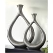 Bowery Hill 2 Piece Metal Vase Set in Antique Silver