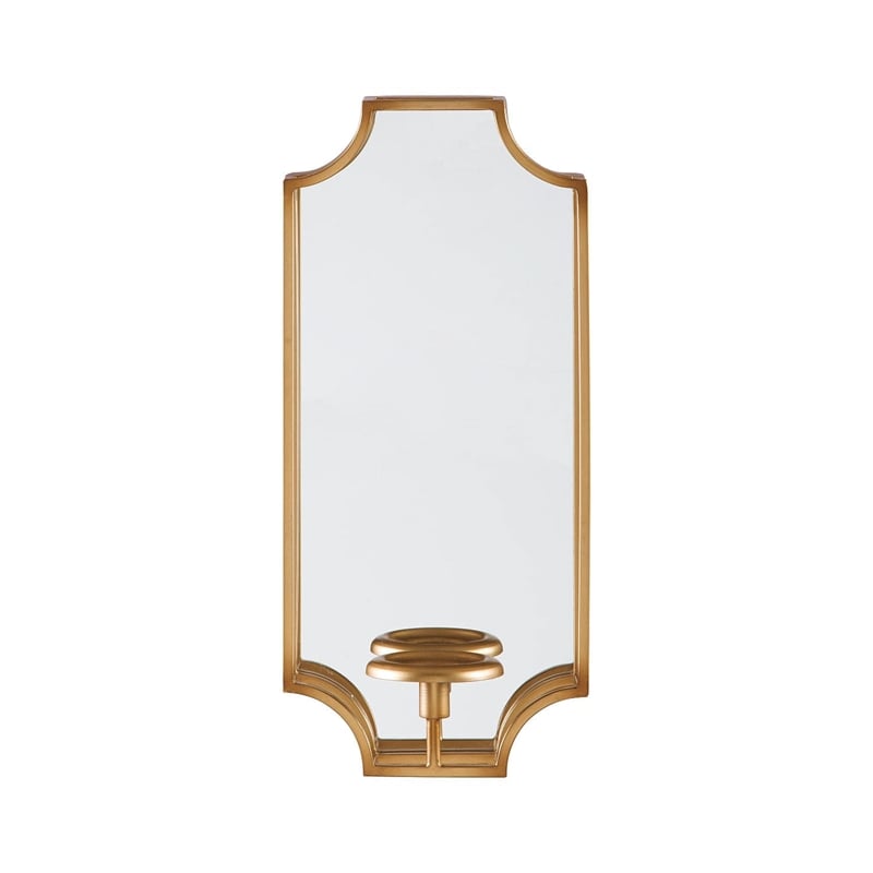 Bowery Hill Metal and Mirrored Glass Wall Sconce Candle Holder in Gold