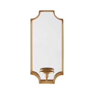Bowery Hill Metal and Mirrored Glass Wall Sconce Candle Holder in Gold