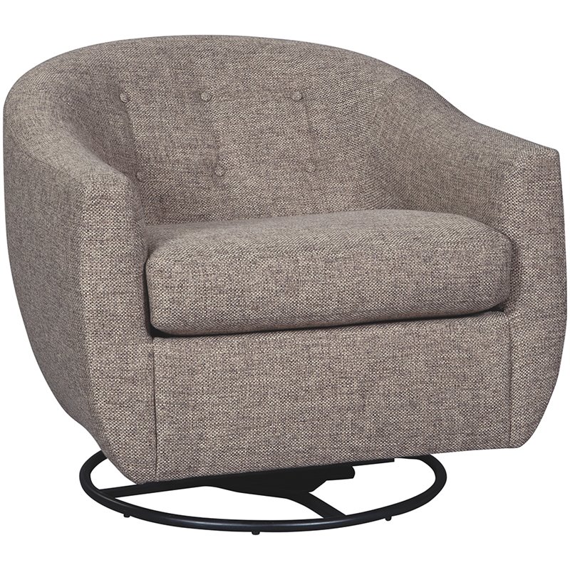 Bowery Hill Tufted Swivel Glider in Taupe
