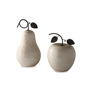 Bowery Hill 2 Piece Sculpture Set in Antique White and Bronze