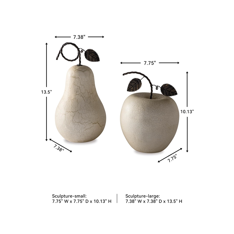 Bowery Hill 2 Piece Sculpture Set in Antique White and Bronze