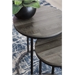 Bowery Hill 2-Piece Engineered Wood Nesting End Table Set in Gray/Black