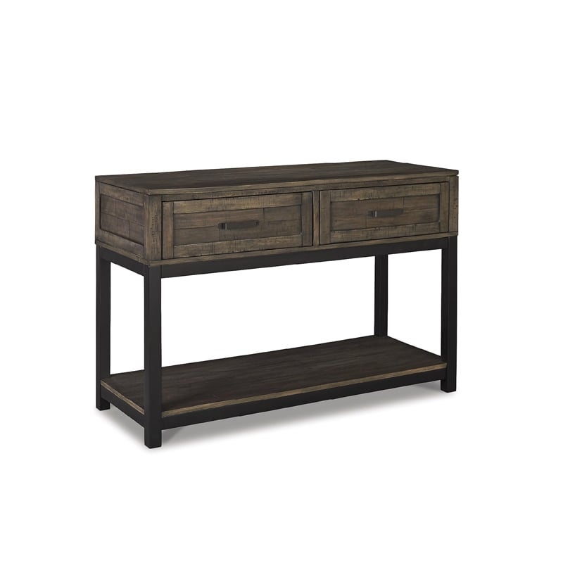 Bowery Hill 2 Drawer Console Table in Grayish Brown