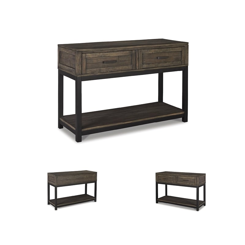 Bowery Hill 2 Drawer Console Table in Grayish Brown