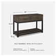Bowery Hill 2 Drawer Console Table in Grayish Brown
