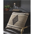 Bowery Hill Contemporary Diamond Hand Woven Wool Throw Pillow in Gray and Cream