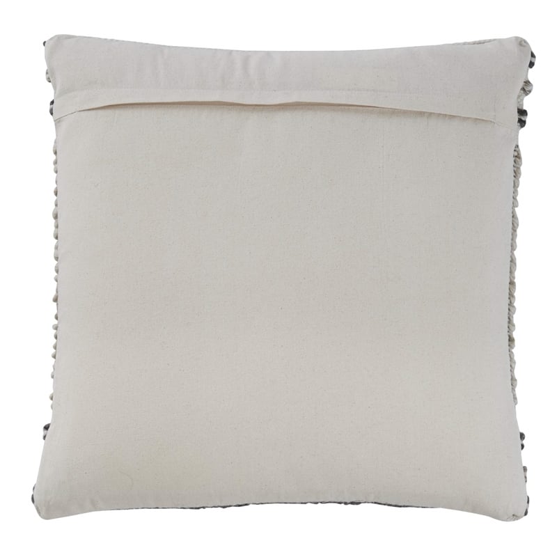 Bowery Hill Contemporary Diamond Hand Woven Wool Throw Pillow in Gray and Cream