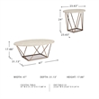 Bowery Hill 3 Piece Faux Marble Top Accent Coffee Table Set in Gold