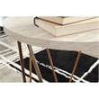 Bowery Hill 3 Piece Faux Marble Top Accent Coffee Table Set in Gold