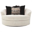 Bowery Hill Oversized Round Swivel Chair in Snow