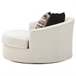 Bowery Hill Oversized Round Swivel Chair in Snow