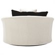 Bowery Hill Oversized Round Swivel Chair in Snow