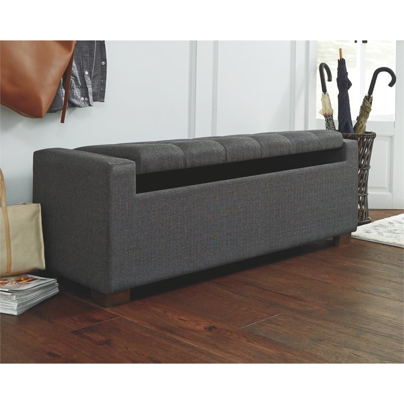 Bowery Hill Storage Bench in Gray