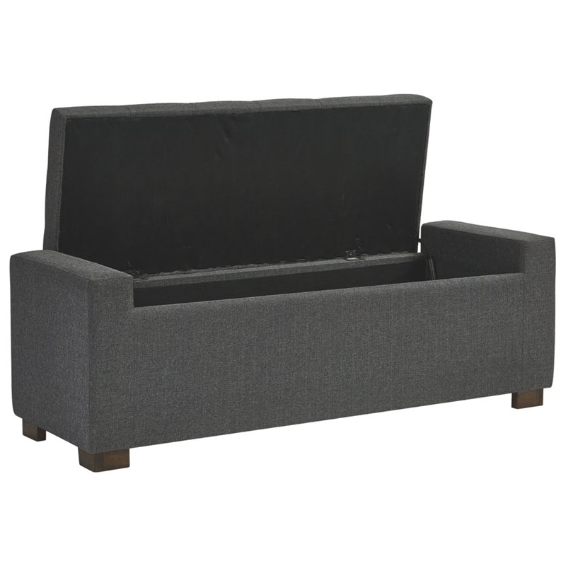 Bowery Hill Storage Bench in Gray