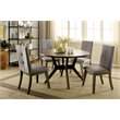 Bowery Hill Mecca Mid-century Wood Round Dining Table in Gray