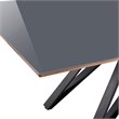 Bowery Hill Contemporary Glass/Metal/Wood Dining Table in Black