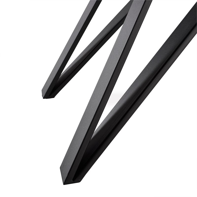 Bowery Hill Contemporary Glass/Metal/Wood Dining Table in Black