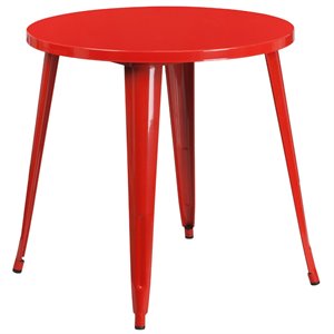bowery hill metal dining table in red