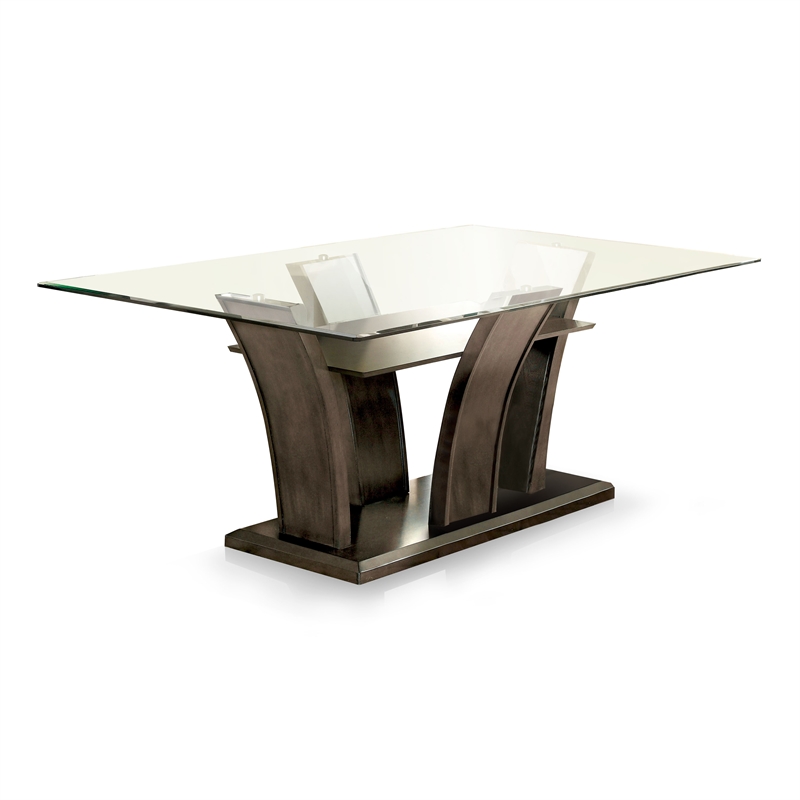 Bowery Hill Contemporary Wood Dining Table in Brown Cherry