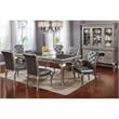 Bowery Hill Solid Wood Extendable Dining Table in Silver